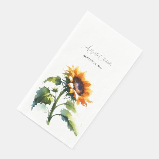Rustic Sunflower Wedding Napkins Servet (Hoek)
