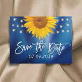 Rustic Sunflower Wedding Navy Blue Save the Date Aankondigingskaart