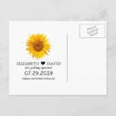 Rustic Sunflower Wedding Navy Blue Save the Date Aankondigingskaart (Achterkant)