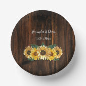 Rustic Sunflower Wedding Paper Bowls Papieren Kommen (Voorkant)