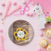 Rustic Sunflower Wedding Papieren Bordje (Feest)