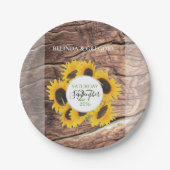 Rustic Sunflower Wedding Papieren Bordje (Voorkant)