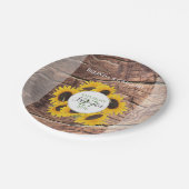 Rustic Sunflower Wedding Papieren Bordje (Gekanteld)