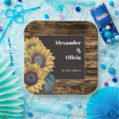 Rustic Sunflower Wedding Papieren Bordje (Feest)