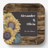 Rustic Sunflower Wedding Papieren Bordje (Voorkant)
