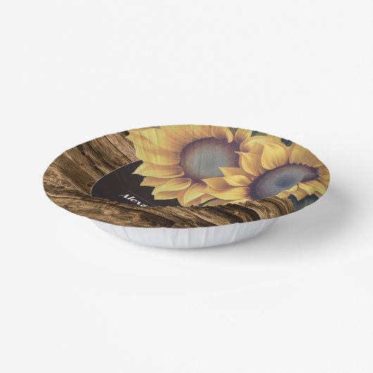 Rustic Sunflower Wedding Papieren Kommen (Gebogen)