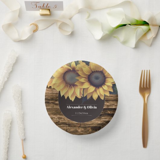 Rustic Sunflower Wedding Papieren Kommen (Huwelijk)