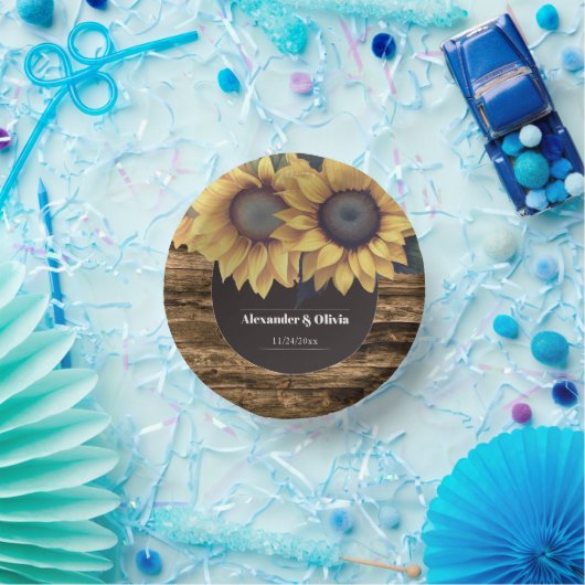 Rustic Sunflower Wedding Papieren Kommen (Feest)