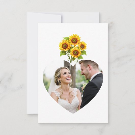 Rustic Sunflower Wedding Photo  Bedankkaart (Voorkant)