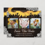 Rustic Sunflower Wedding Photo Save the Date (Voorkant / Achterkant)