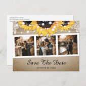 Rustic Sunflower Wedding Photo Save the Date Aankondigingskaart (Voorkant / Achterkant)