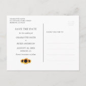 Rustic Sunflower Wedding Photo Save the Date Aankondigingskaart (Achterkant)