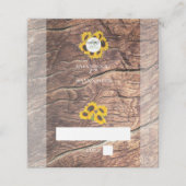 Rustic Sunflower Wedding Plaatskaartje (Buitenkant ongevouwen)