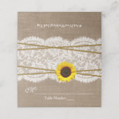 Rustic Sunflower Wedding Plaatskaartje (Buitenkant ongevouwen)