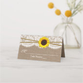 Rustic Sunflower Wedding Plaatskaartje (Voorkant)