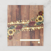 Rustic Sunflower Wedding Plaatskaartje (Buitenkant ongevouwen)