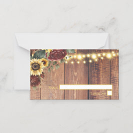 Rustic Sunflower Wedding Plaatskaartje