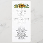 Rustic Sunflower Wedding Program Programmakaart (Voorkant)