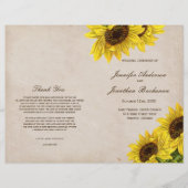 Rustic Sunflower Wedding Programs (Voorkant)