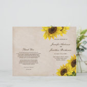 Rustic Sunflower Wedding Programs (Staand voorkant)
