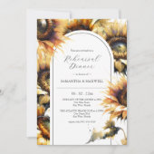 Rustic Sunflower Wedding Rehearsal Dinner Kaart (Voorkant)