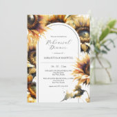 Rustic Sunflower Wedding Rehearsal Dinner Kaart (Staand voorkant)