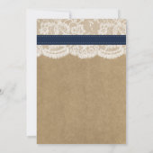 Rustic Sunflower Wedding Rehearsal Dinner - Navy Kaart (Achterkant)