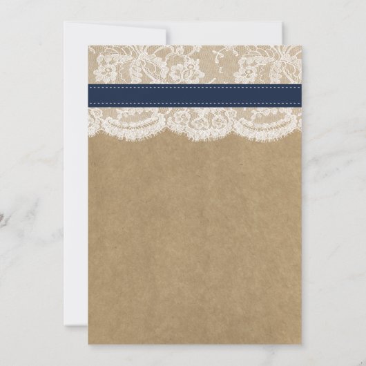Rustic Sunflower Wedding Rehearsal Dinner - Navy Kaart (Achterkant)