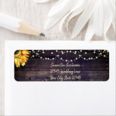 Rustic Sunflower Wedding Return Address Etiket (Insitu)