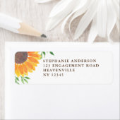 Rustic Sunflower Wedding Return Address Etiket (Insitu)
