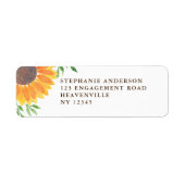 Rustic Sunflower Wedding Return Address Etiket (Voorkant)