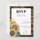 Rustic Sunflower Wedding RSVP (Voorkant)