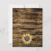 Rustic Sunflower Wedding RSVP (Achterkant)