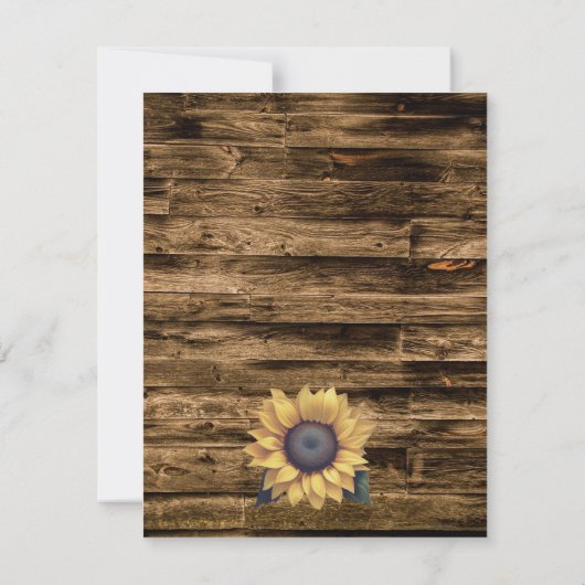 Rustic Sunflower Wedding RSVP (Achterkant)