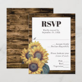 Rustic Sunflower Wedding RSVP (Voorkant / Achterkant)