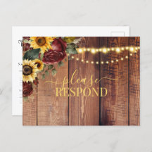 Rustic Sunflower Wedding RSVP