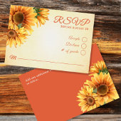 Rustic Sunflower Wedding RSVP-kaart RSVP Kaartje