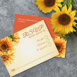 Rustic Sunflower Wedding RSVP-kaart RSVP Kaartje