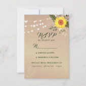Rustic Sunflower Wedding RSVP-kaart RSVP Kaartje (Voorkant)