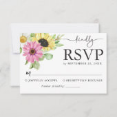 Rustic Sunflower Wedding RSVP-kaart RSVP Kaartje (Voorkant)