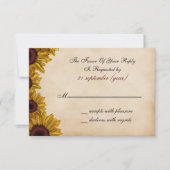Rustic Sunflower Wedding RSVP Kaartje (Voorkant)