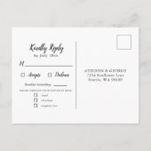 Rustic Sunflower Wedding RSVP met keuze uit maalti Uitnodiging Briefkaart (Achterkant)