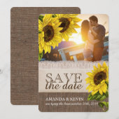 Rustic Sunflower Wedding Save the Date (Voorkant / Achterkant)