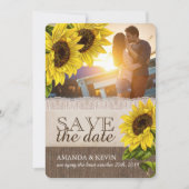 Rustic Sunflower Wedding Save the Date (Voorkant)