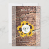 Rustic Sunflower Wedding Save the Date (Voorkant)