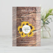 Rustic Sunflower Wedding Save the Date (Staand voorkant)