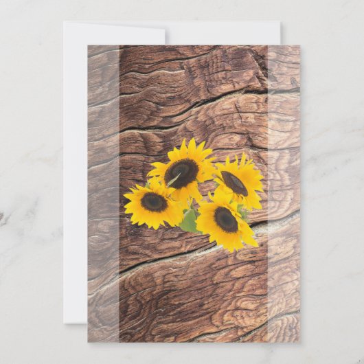 Rustic Sunflower Wedding Save the Date (Achterkant)