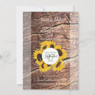 Rustic Sunflower Wedding Save the Date