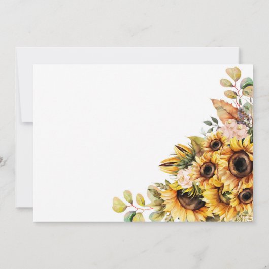 Rustic Sunflower Wedding Save The Date (Achterkant)