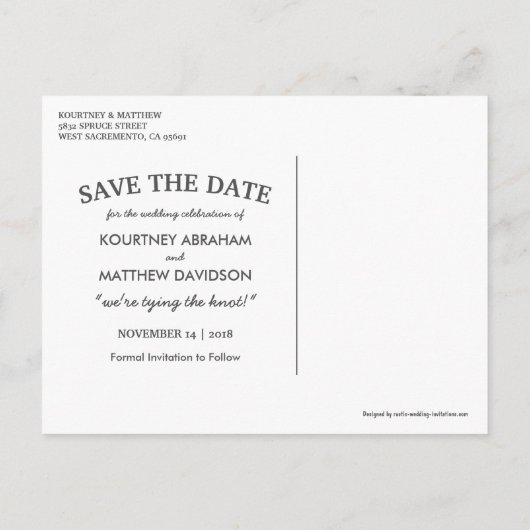 Rustic Sunflower Wedding Save the Date Aankondigingskaart (Achterkant)